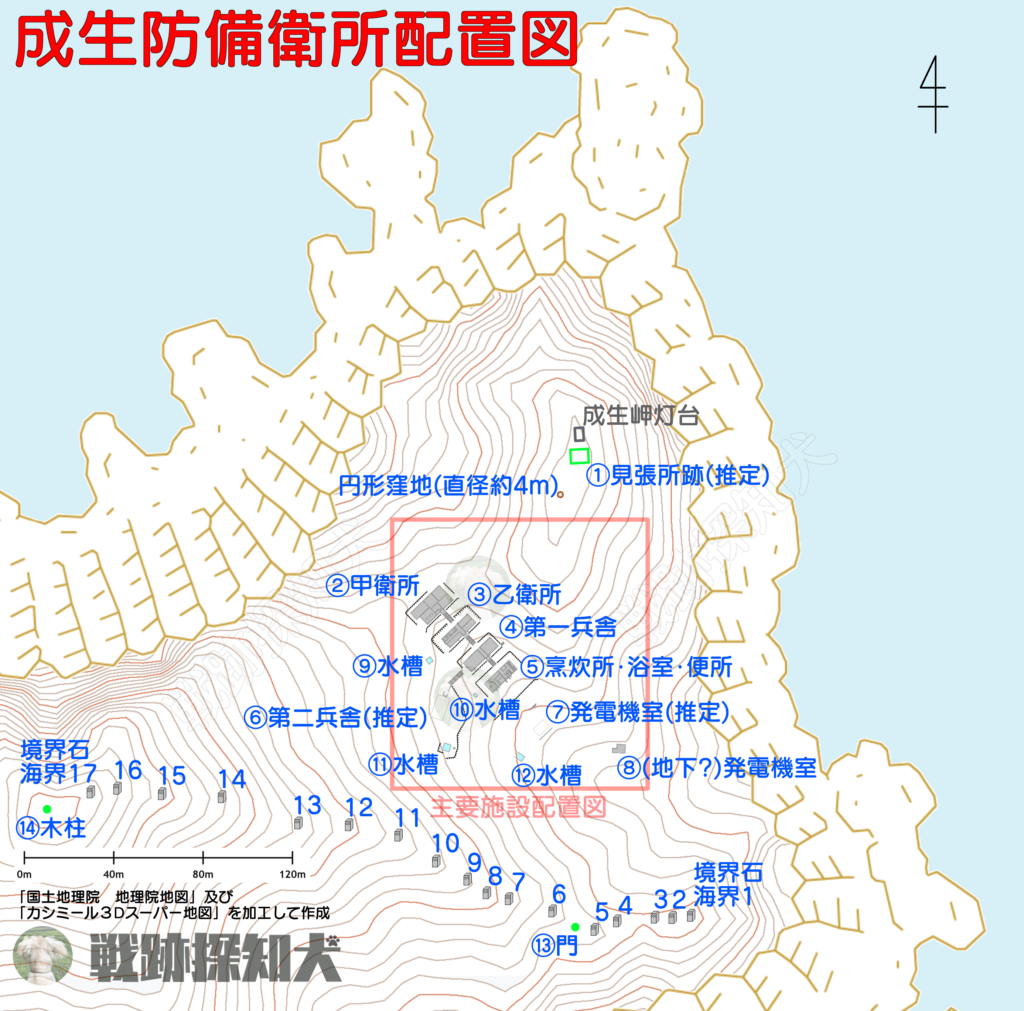 成生防備衛所配置図