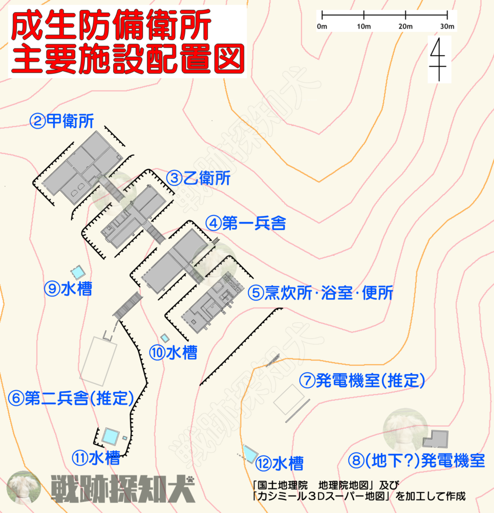 成生防備衛所主要施設配置図