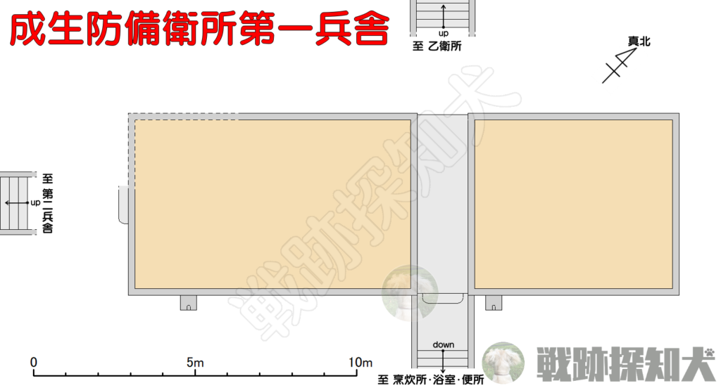 成生防備衛所第一兵舎平面図