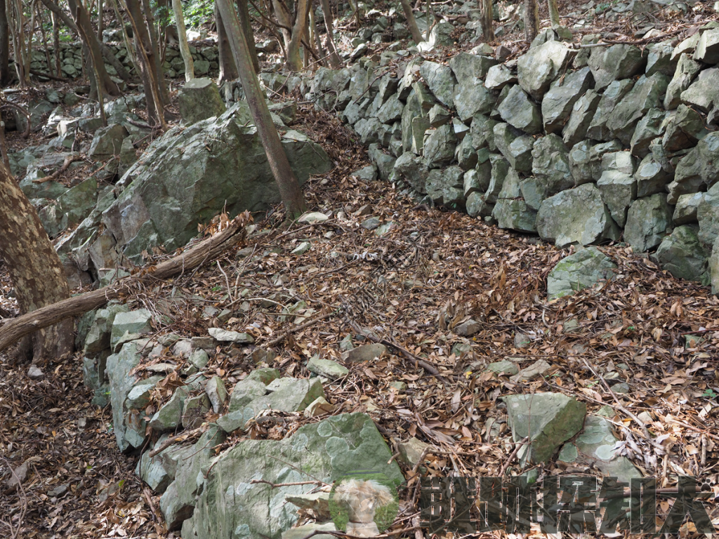芹崎防備衛所衛所から北北東へ約200m付近の削平地と石垣（その１）
